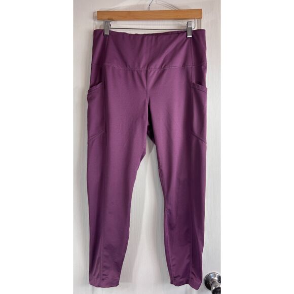 Velocity Women's Purple Crop Leggings Activewear Polyester Spandex Size XL - Picture 1 of 7